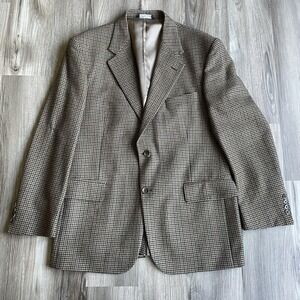 Vintage Evan Picone Lambs Wool Sport Coat Blazer Suit Jacket HoundsTooth Tan 40R
